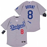 Dodgers 8 Kobe Bryant Gray 2020 Nike KB Cool Base Jersey,baseball caps,new era cap wholesale,wholesale hats